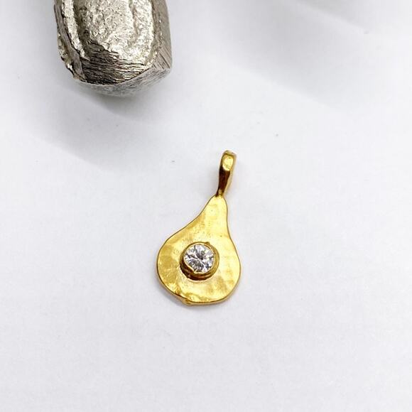 NEW Anthropologie Gold Whisper Teardrop Molten Birthstone Charm - Picture 11 of 16